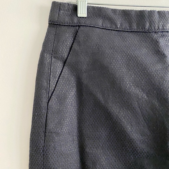 J. Crew Factory Midnight Blue Metallic Jacquard Nori Mini Skirt, Size 10 - Picture 5 of 8